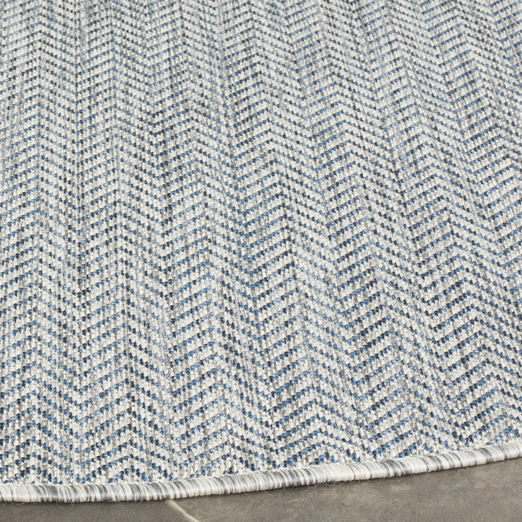 Safavieh Courtyard Collection 4' Round Grey/Navy Cy8022 Indoor/ Outdoor Patio Backyard Mudroom Area Rug