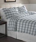 Pointehaven Flannel Oversized Duvet Set, King, Blue Plaid