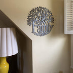 Family Wall Hanging Sign, Tree Of Life Decor, Indoor Outdoor Home Decorations, Handmade In Haiti 17.5 X 17.5 Inches