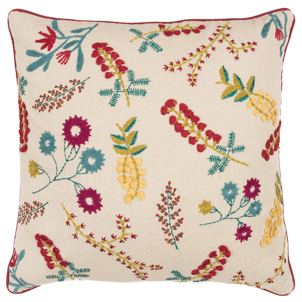 Rizzy Home Floral 20" x 20" Down Pillow with Cotton Cover-Multi-ColorBrights