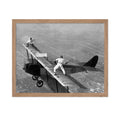 Poster Master Vintage Photograph Poster - Retro Funny Print - Gift for Artist, Friend - Tennis on Airplane Wings, Athlete, Man, 