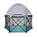 Summer Infant Pop N Play Deluxe Ultimate Playard, Aqua Splash - Full Coverage Indoor/Outdoor Portable Play Pen with Fast, Easy a