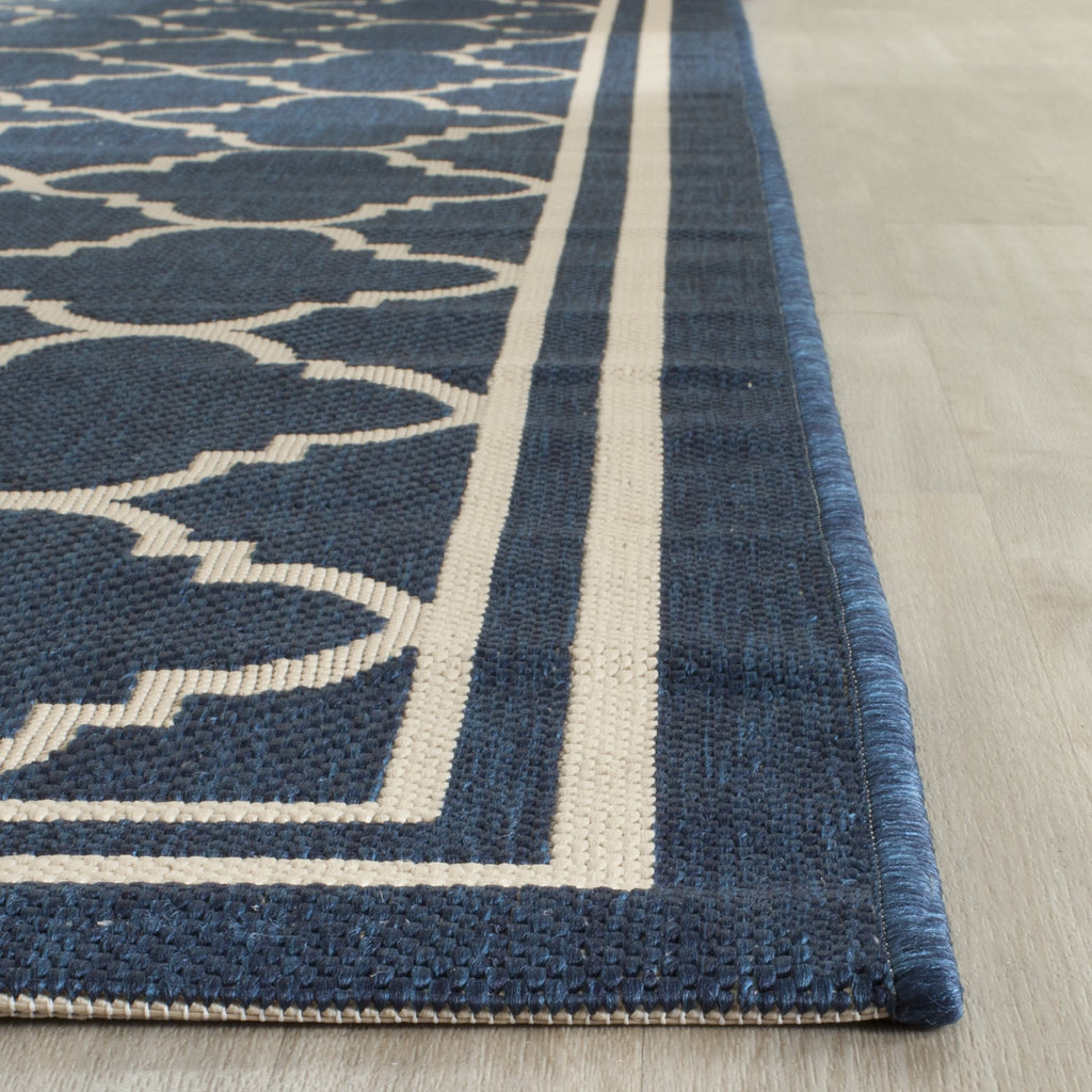 Safavieh Courtyard Collection 2'3' X 20' Navy/Beige Cy6918 Trellis Indoor/ Outdoor Patio Backyard Mudroom Runner Rug