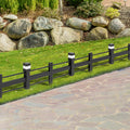 Sunjoy Cromwell Solar Garden Border Fencing Black (5PK)