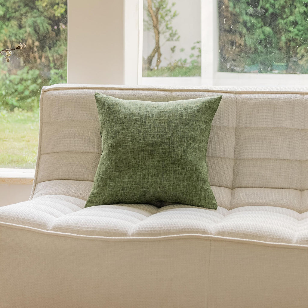 Home Brilliant Euro Sham 24x24 Linen Pillow Cover 24 x 24 Euro Pillow for Bed Couch Sofa, 60x60cm, Green