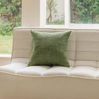 Home Brilliant Euro Sham 24x24 Linen Pillow Cover 24 x 24 Euro Pillow for Bed Couch Sofa, 60x60cm, Green