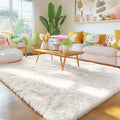 OLANLY Area Rugs for Living Room Bedroom, Machine Washable 4x5.9 Feet Soft Fluffy Shaggy Bedside Rug, Indoor Floor Carpet for Ki