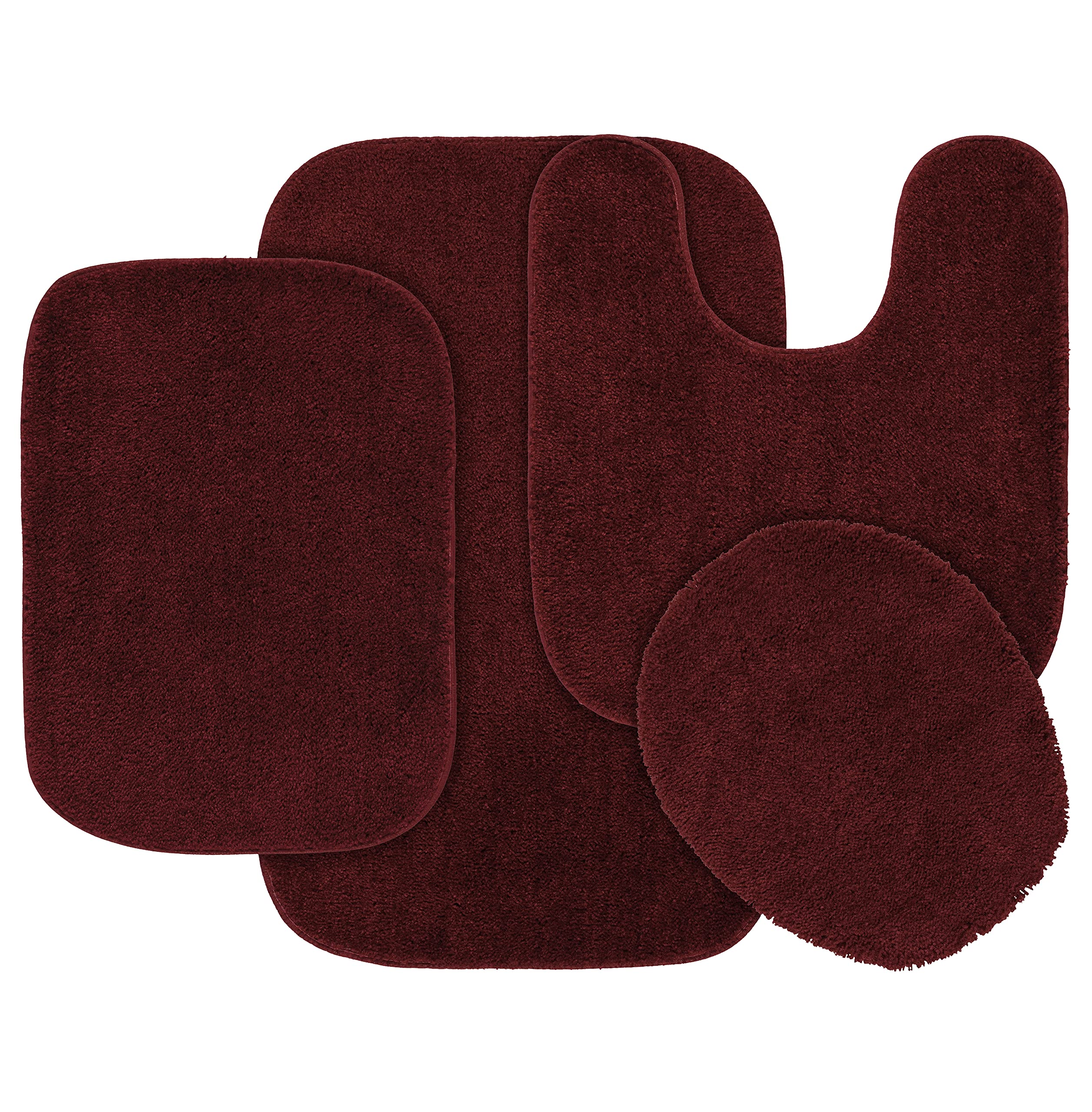 Garland Rug Traditional Bath Rug Set, 4-Piece, Chili Pepper Red