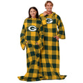 Foco Green Bay Packers Nfl Buffalo Plaid Oversized Wearable Throw Blanket - 48' X 71'