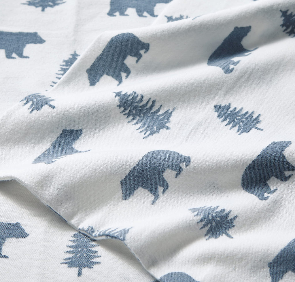 Eddie Bauer - Queen Sheets, Cotton Flannel Bedding Set, Brushed For Extra Softness, Cozy Home Decor (Bears & Trees, Queen)