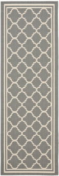 SAFAVIEH Courtyard Collection 23 x 8 Anthracite/Beige CY6918 Trellis Indoor-Outdoor Waterproof Easy-Cleaning Patio Backyard Mu