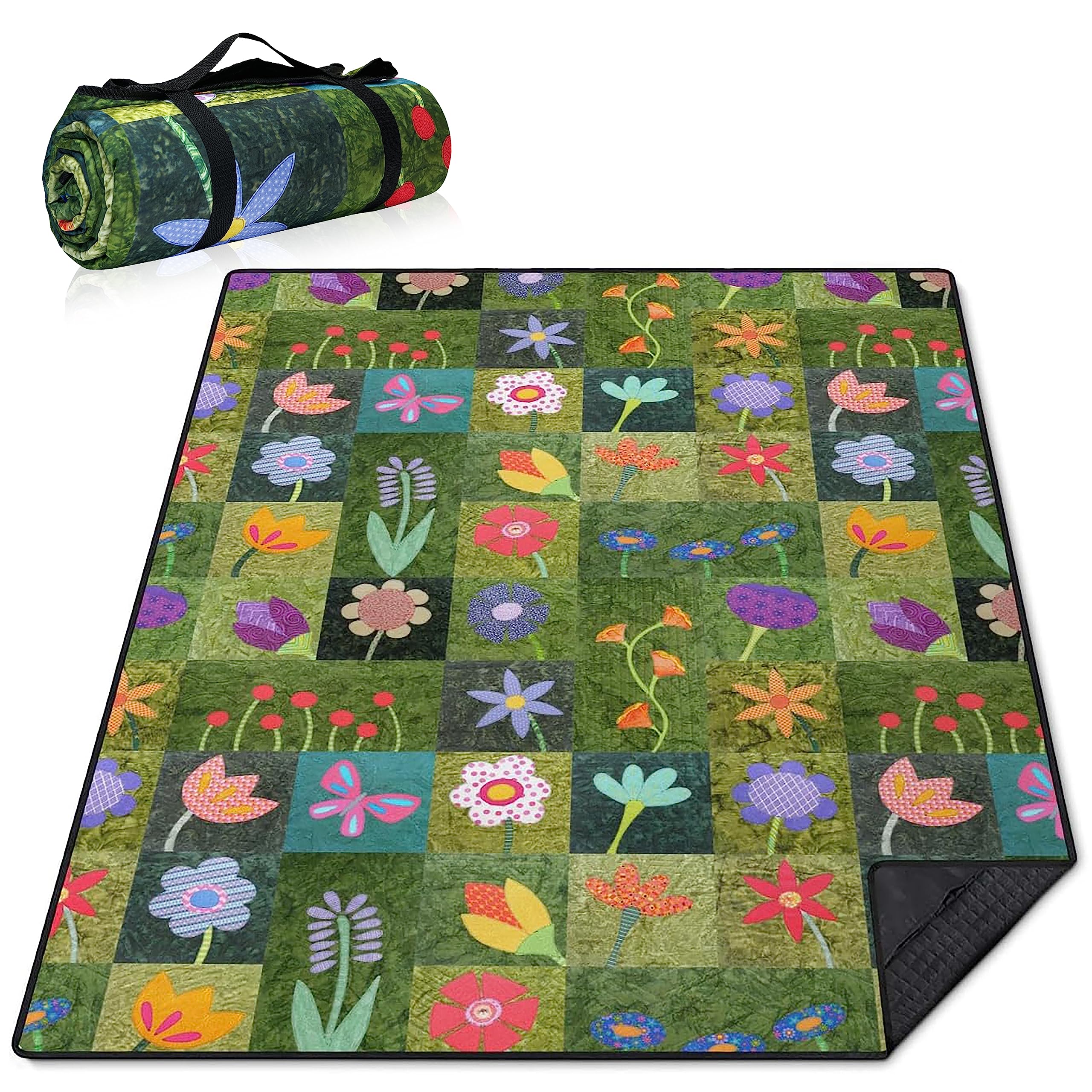Supfitness Extra Large Picnic Blankets Waterproof Foldable (60 ''X 80'') Beach Blanket Waterproof Sandproof,3-Layer Thicking Mat