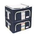BlushBees Living Box  600D Oxford Fabric Cloth Storage Bags, Wardrobe Organizer  24 Litre, Pack of 2, Polka Dots Blue