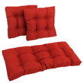 Blazing Needles Indoor/Outdoor Tufted Settee Cushion Set, Paprika 3 Count