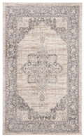 Safavieh Brentwood Collection X-Large Area Rug - 12 x 15, Ivory & Navy, Medallion Distressed Design, Non-Shedding & Easy Care,