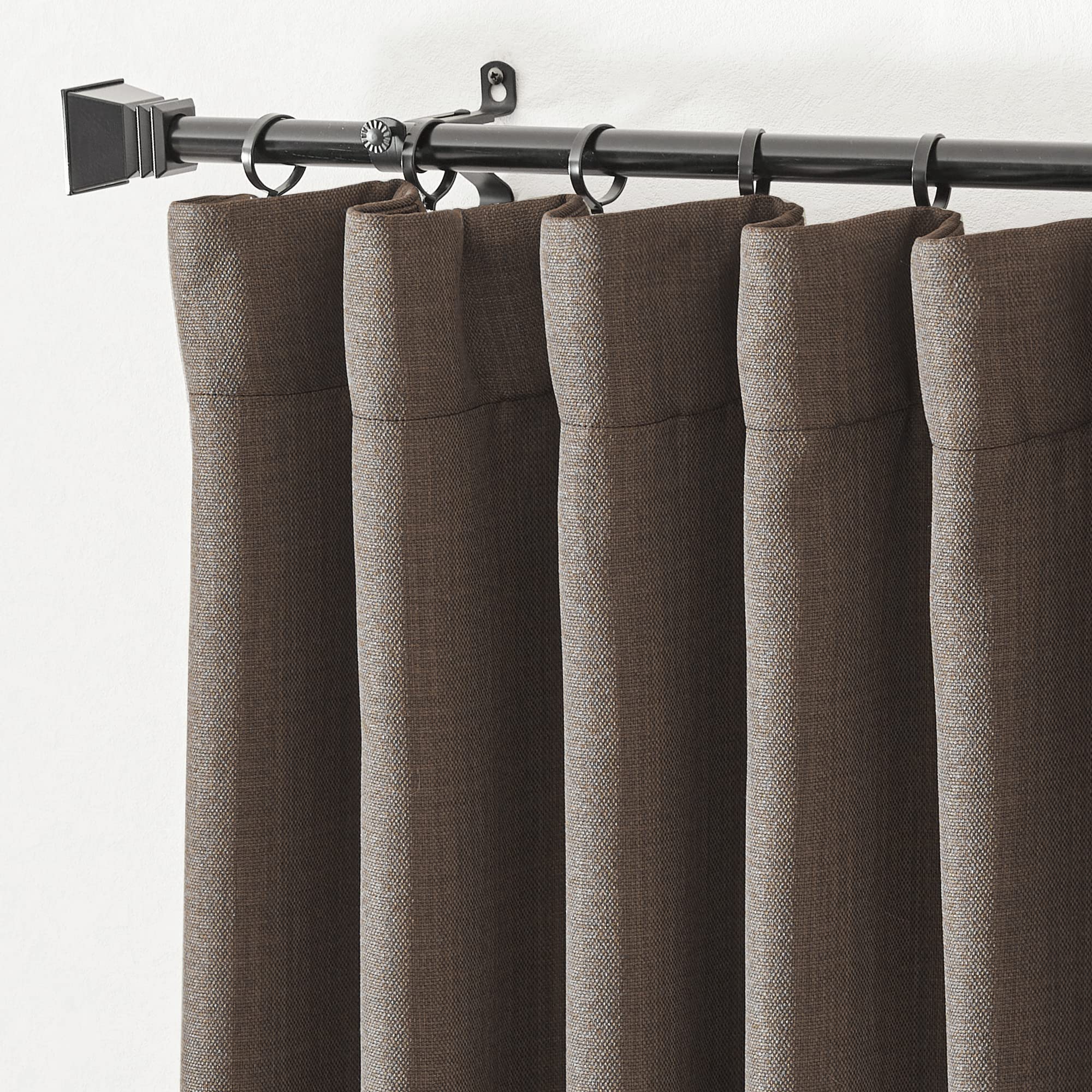 Nicetown Room Darkening Linen Curtains For Living Room, Pinch Pleated Faux Linen Blend Thermal Insulated Sound Proof Window Drap