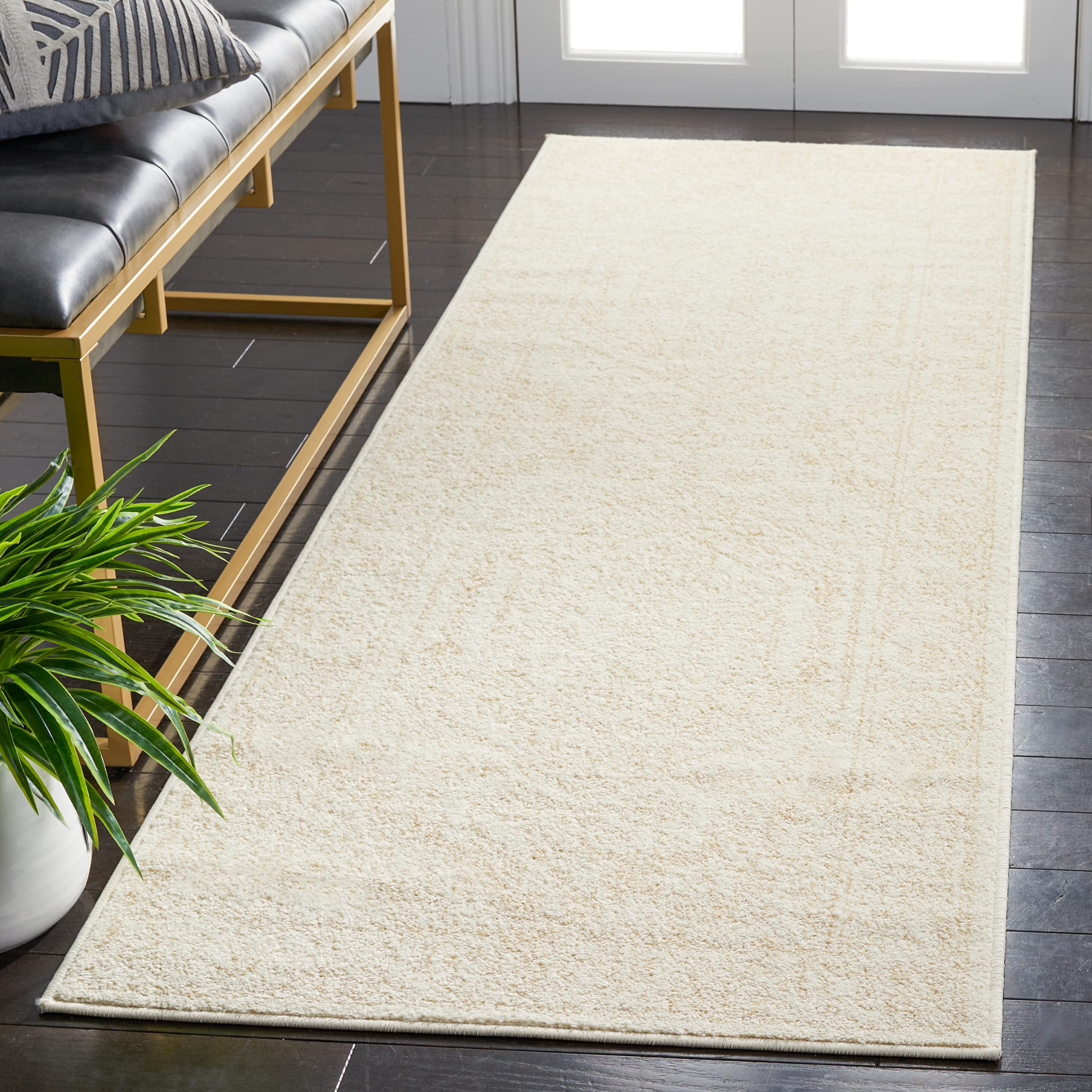 Safavieh Adirondack Collection Runner Rug - 26 x 6, Ivory & Beige, Oriental Medallion Design, Non-Shedding & Easy Care, Ideal 