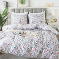 HoneiLife King Size Duvet Cover - Cotton Comforter Cover, Soft & Breathable Floral Bedding Duvet Cover Sets with Zipper Closure 