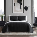 Vera Wang- Queen Quilt Set, Super Soft Bedding Set With Matching Shams, Modern Room Essentials (Diamond Black, Queen)