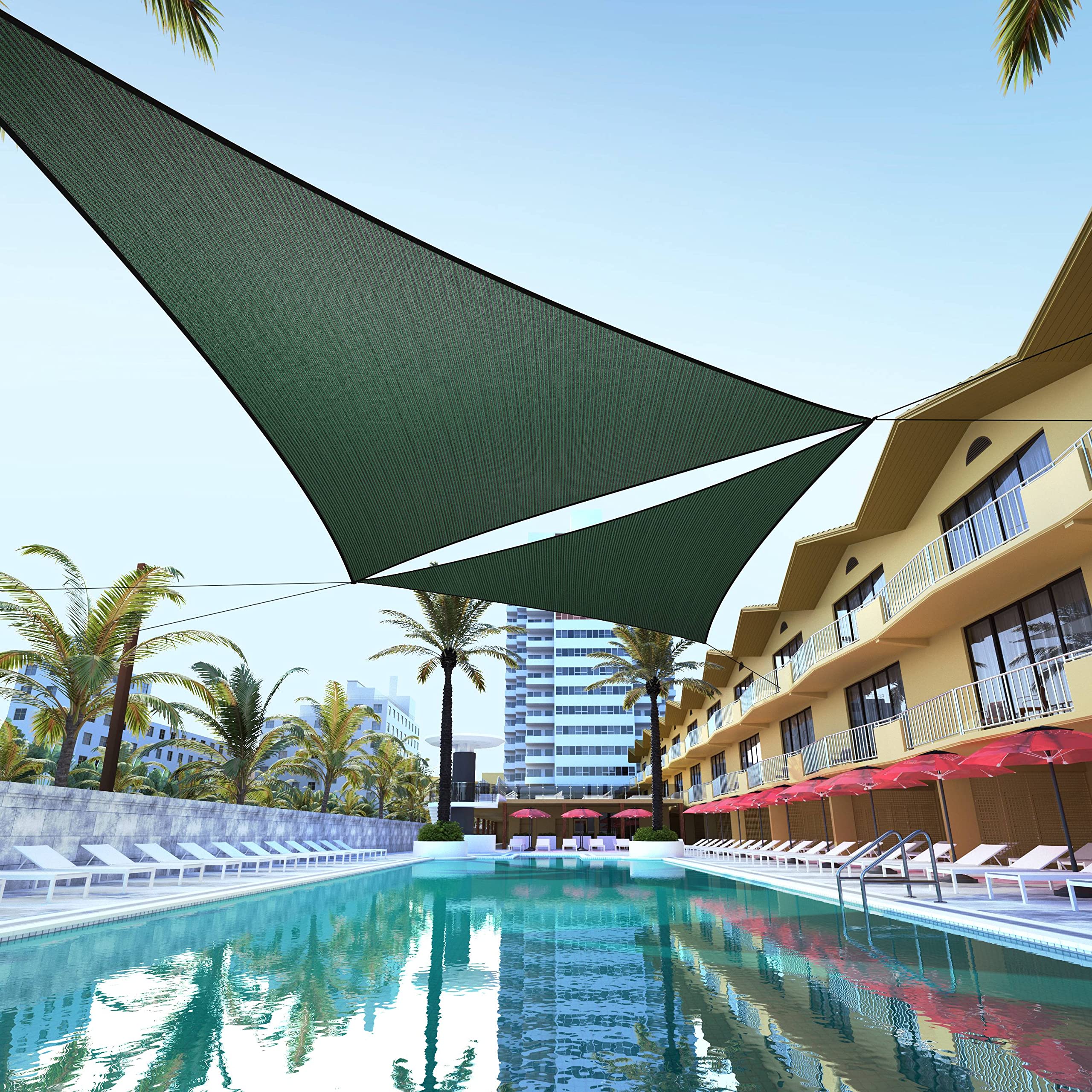 Colourtree Ctslt Custom Size Order To Make 17' X 17' X 24' Green Right Triangle Sun Shade Sail Canopy Mesh Fabric Uv Block Upf50