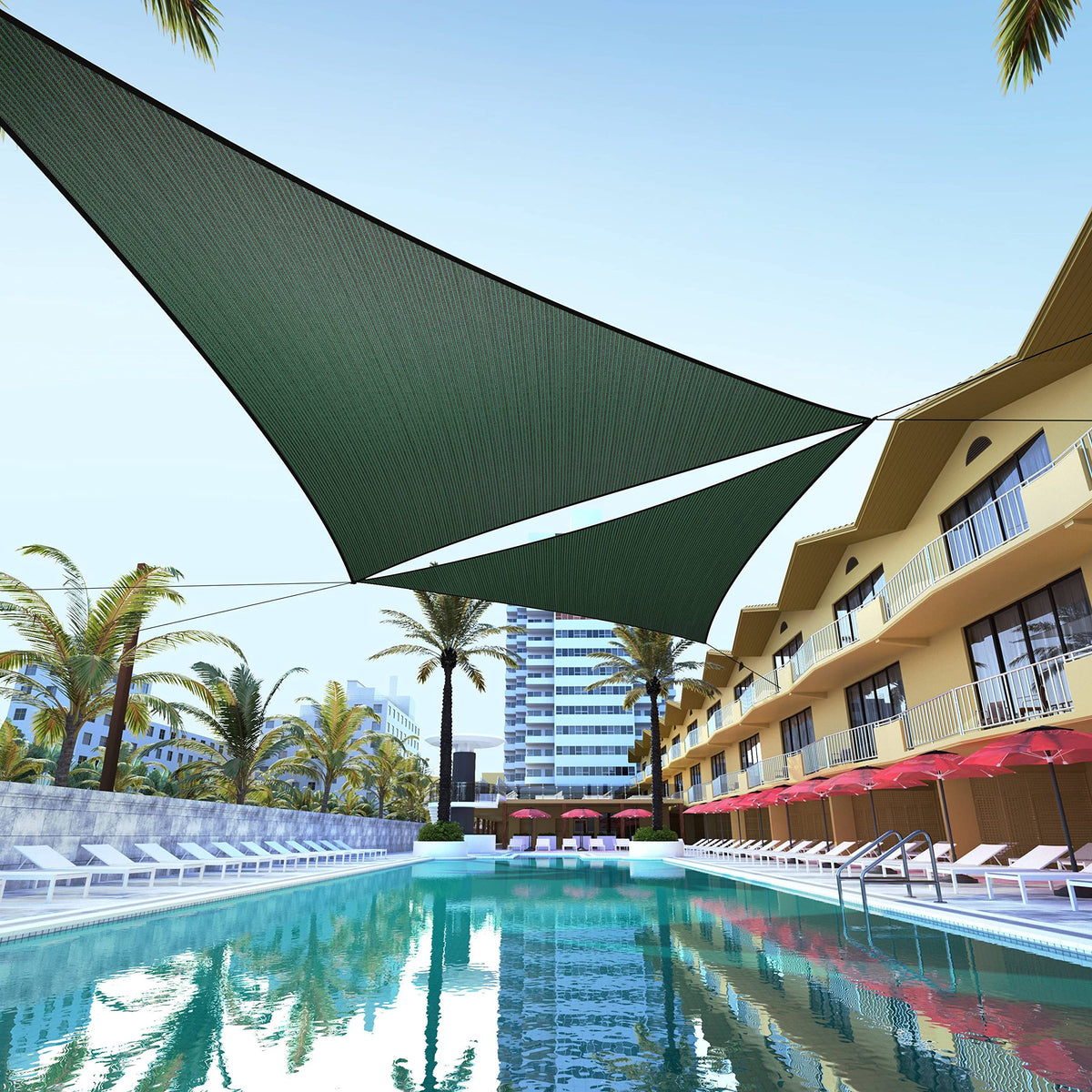 Colourtree Custom Size Ctaprt20 Order To Make 6' X 11' X 12.5' Green Right Triangle Sun Shade Sail Canopy Mesh Fabric Uv Block U
