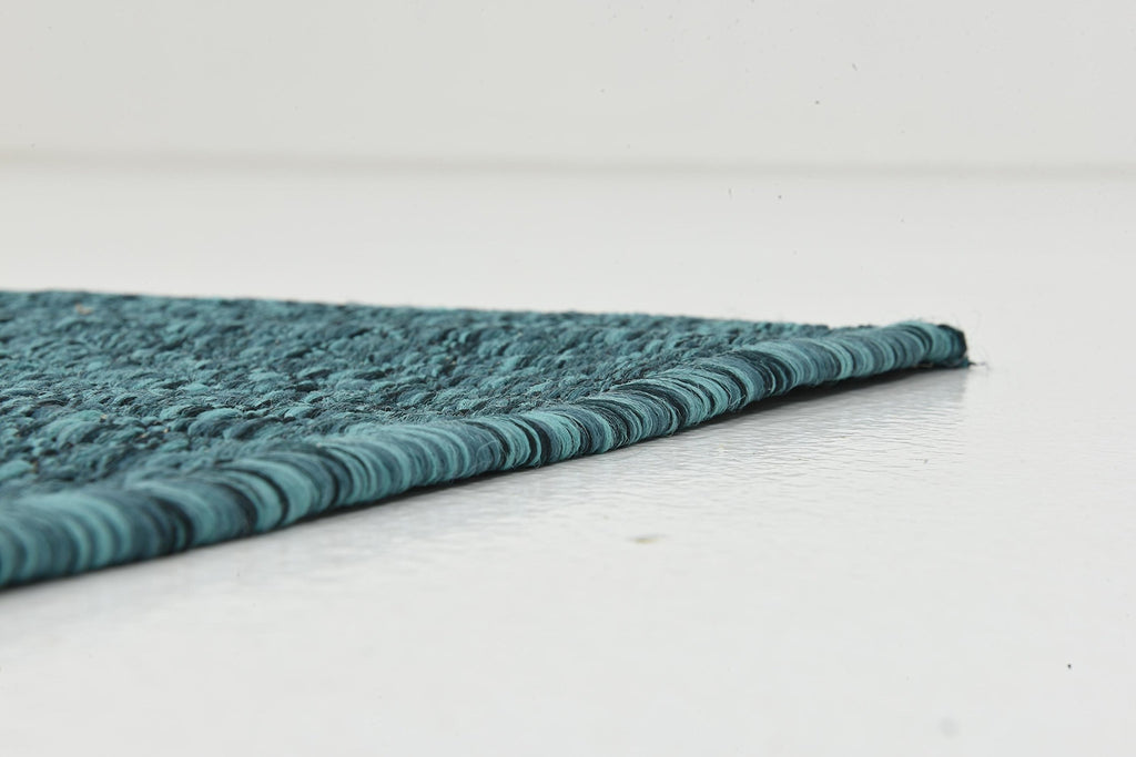 Unique Loom Collection Casual Transitional Solid Heathered Indoor/Outdoor Flatweave Area Rug (2' X 6' 1' Runner, Teal/Navy Blue