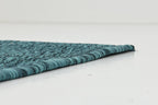 Unique Loom Collection Casual Transitional Solid Heathered Indoor/Outdoor Flatweave Area Rug (2' X 6' 1' Runner, Teal/Navy Blue