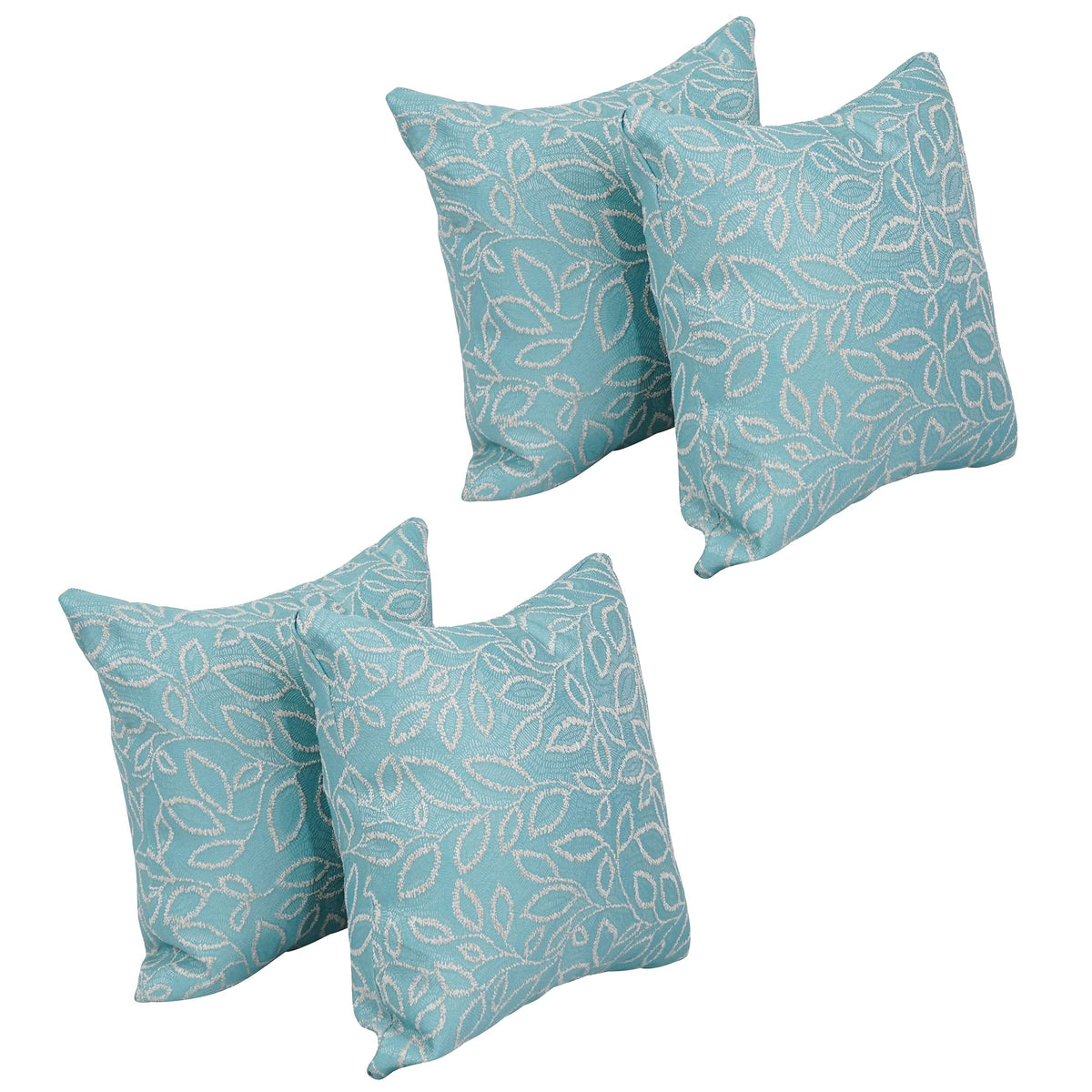 Blazing Needles Square Polyester Jacquard Throw Pillows, 17", Florian Caribb 4 Count