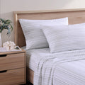 Tommy Bahama - King Sheets, Cotton Percale Bedding Set, Crisp & Cool, Stylish Bedding Set (Kahanu Stripe Grey, King)