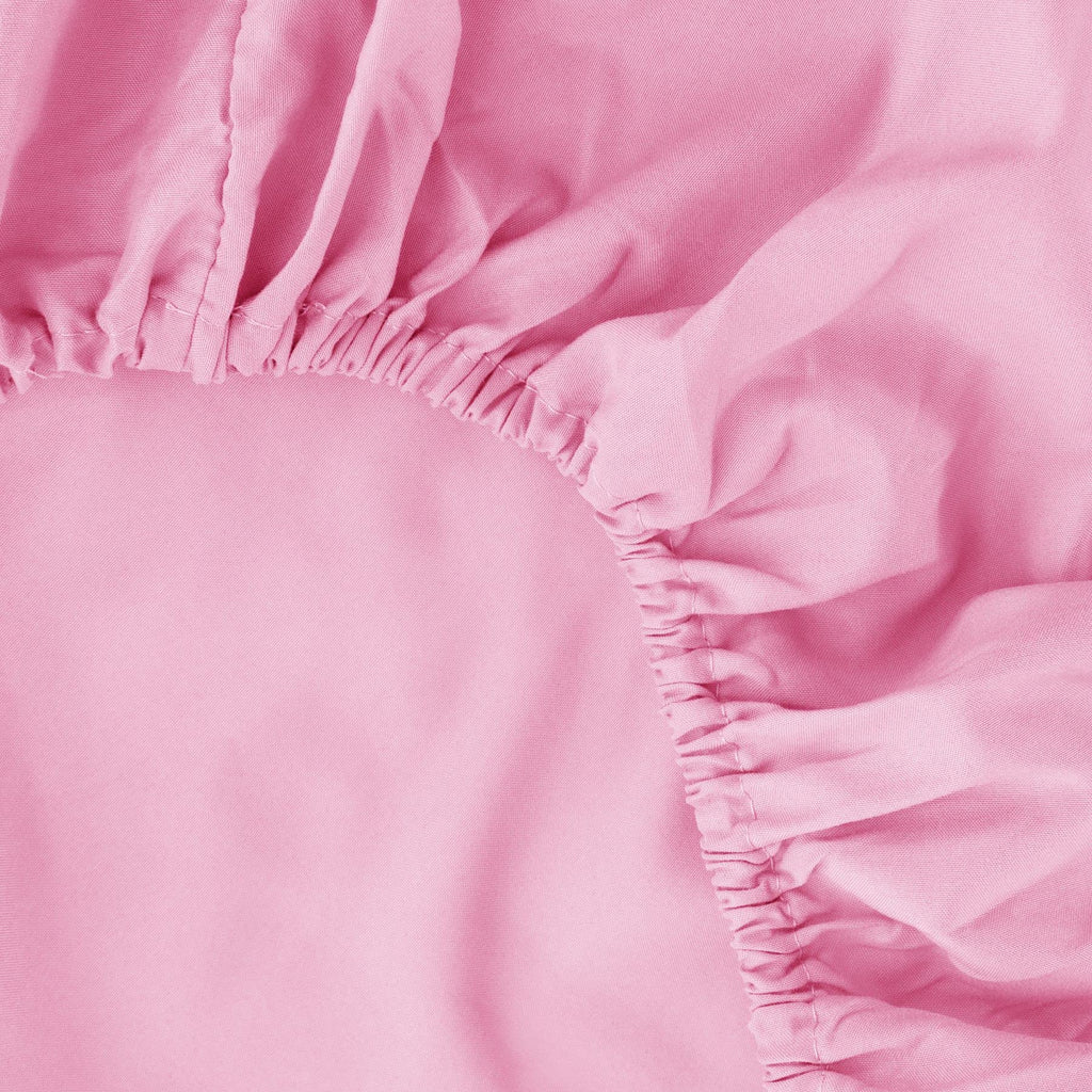 Ghooss Fitted Sheet Pink-Full Size Fitted Sheet Only-Fitted Deep Pocket Sheet-Soft Wrinkle Free Sheet-1 Pack(Pink,Full)