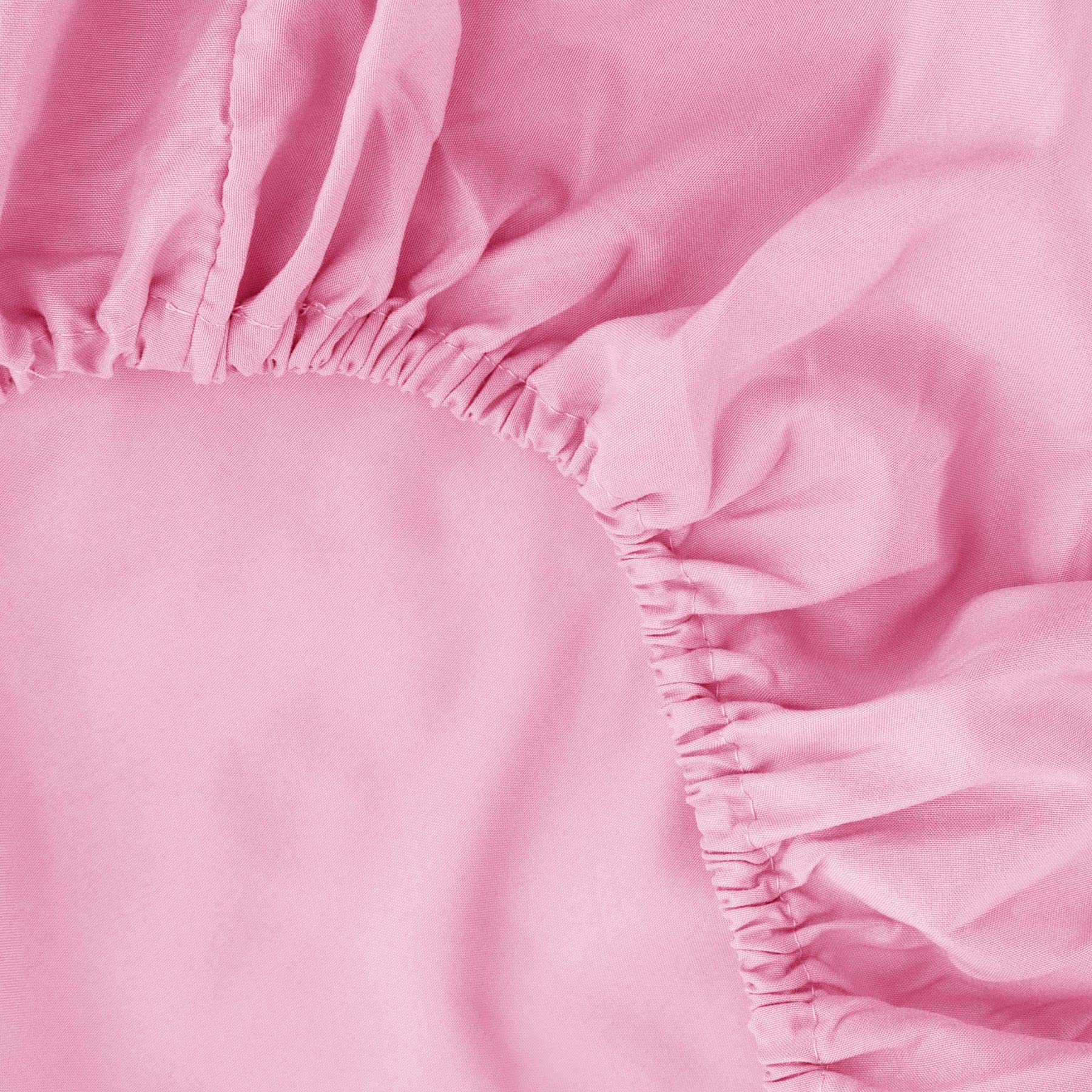 Ghooss Fitted Sheet Pink-Full Size Fitted Sheet Only-Fitted Deep Pocket Sheet-Soft Wrinkle Free Sheet-1 Pack(Pink,Full)