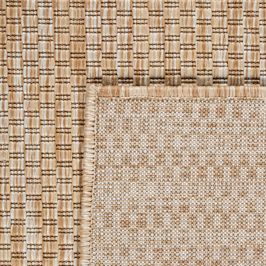 Solid Outdoor Rug For Patio Or Balcony Weatherproof Mottled Light-Brown Beige, Size: 5'3' X 7'3'
