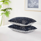 Southshore Fine Living, Inc. Floral Blue Pillow Covers 22X22 Inch Set Of 2, Euro Sham Covers, Quilted Pillow Shams 22 X 22 To Ma