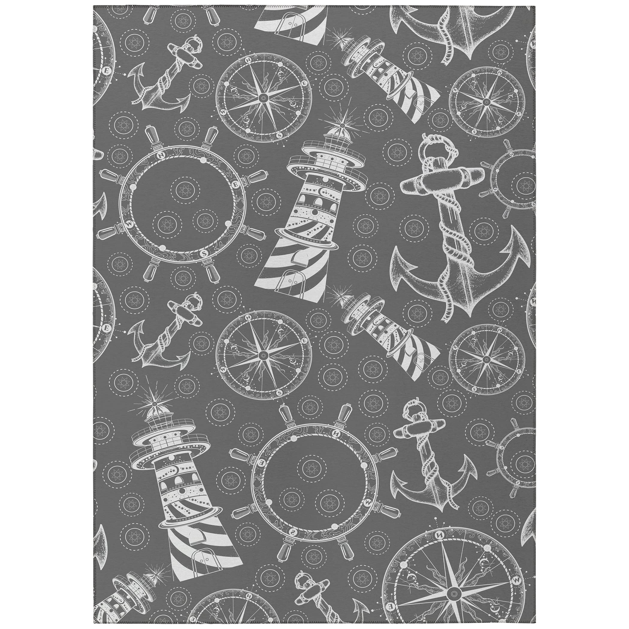 Addison Rugs Harpswell Ahp39 Smoke 5' X 7'6" Indoor Outdoor Rug, Easy Clean, Machine Washable, Non Shedding, Bedroom, Living Room, Dining Room, Kitchen, Patio Rug