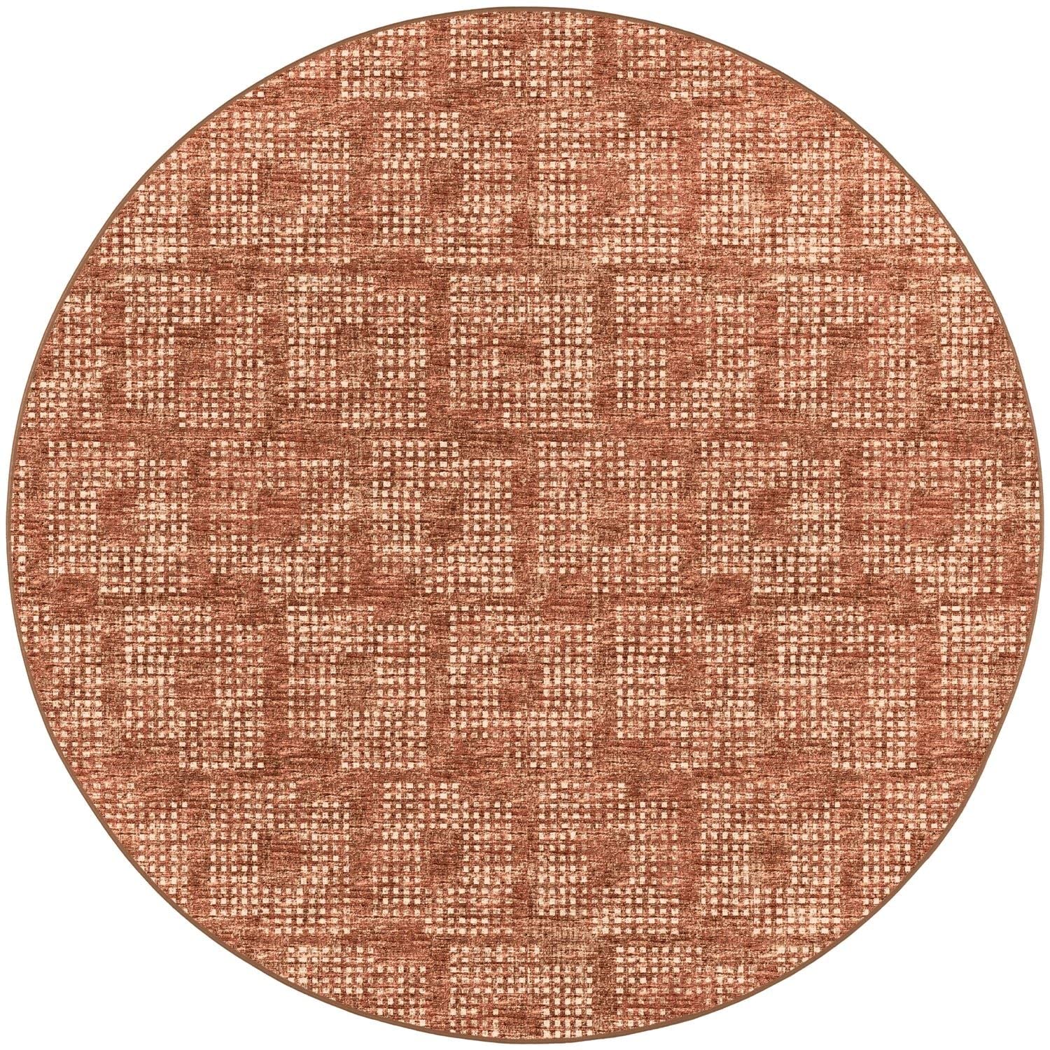 Delano Da1 Orange Transitional Rug Round 4' X 4'