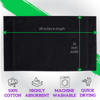 Green Lifestyle Black Bleach Proof Towels Bulk Sets 100% Cotton 16' X 25' Premium Spa Quality, Super Soft And Absorbent For Gym,
