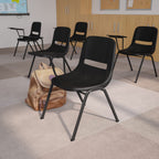 Flash Furniture Green Ergonomic Shell Chair With Left Handed Flip-Up Tablet Arm