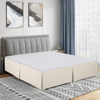 Cathay Home Double Brushed Microfiber Pleated Easy Fit Bed Skirt, Ultra Soft, Fade And Wrinkle Resistant - Coconut Milk, Full