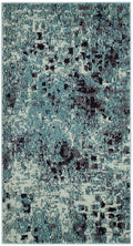 SAFAVIEH Monaco Collection Accent Rug - 22 x 4, Light Blue & Multi, Abstract Watercolor Design, Non-Shedding & Easy Care, Idea