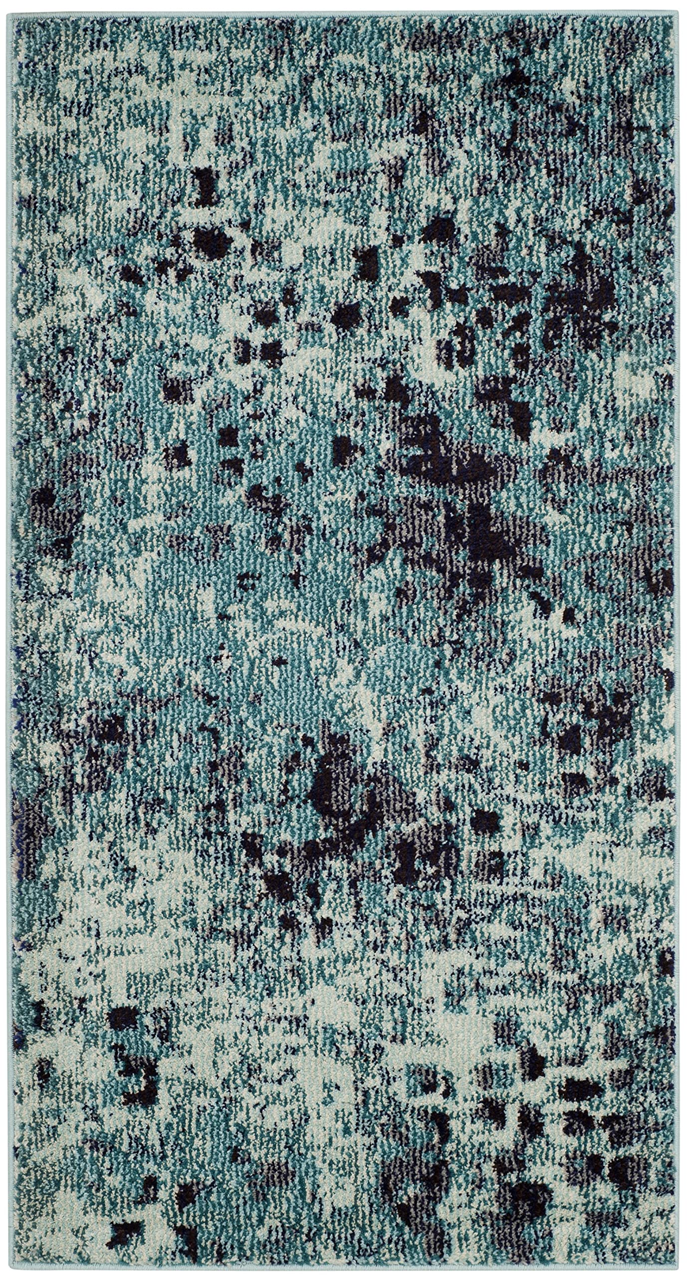 SAFAVIEH Monaco Collection Accent Rug - 22 x 4, Light Blue & Multi, Abstract Watercolor Design, Non-Shedding & Easy Care, Idea