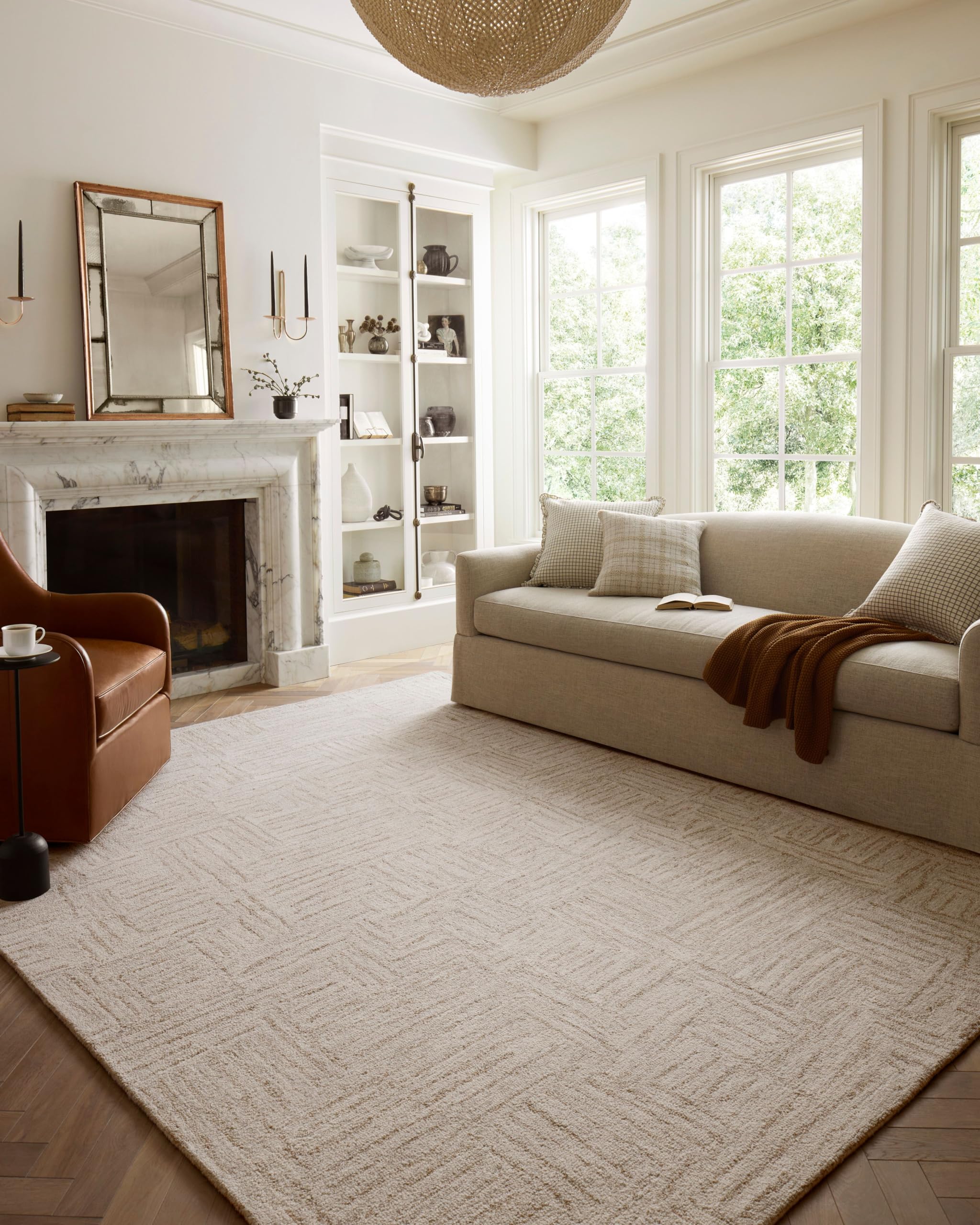 Loloi Chris Loves Julia x Polly Smoke/Sand 3'-6'' x 5'-6'' Accent Rug