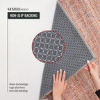 Gln Rugs Stain Resistant Machine Washable Area Rug - Vintage Boho Distressed Aesthetic - Non-Slip Backing - Indoor Floor Home De