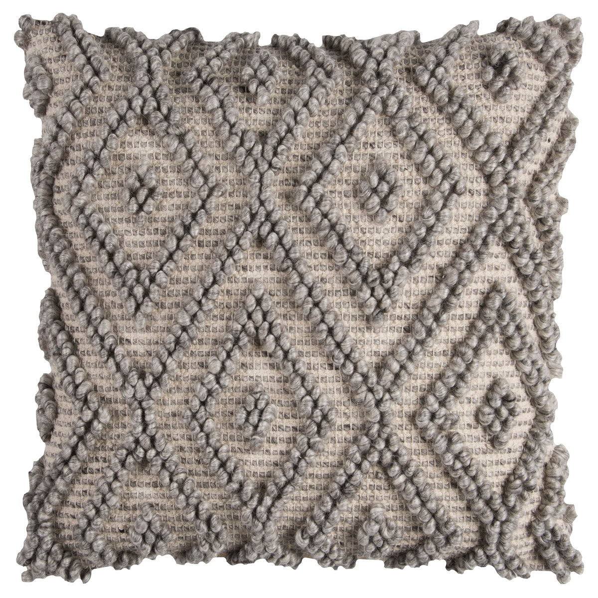 Rizzy Home | T10825 | Poly Fill Decorative Pillow | 20"x20" Gray/Brown/Neutral Geometric
