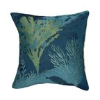 Liora Manne Marina Indoor/Outdoor Power Loomed Easy Care Pillows, 18 X 18-Inch, Coral Garden Lapis