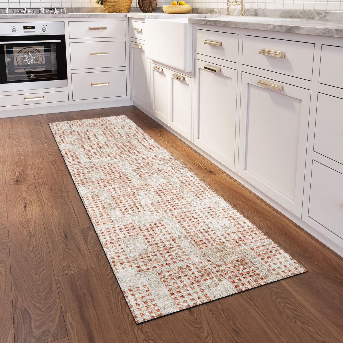 Addison Rugs Eleanor Aer31 Spice 2'3" X 7'6" Indoor Outdoor Hallway Runner Rug, Easy Clean, Machine Washable, Non Shedding, Kitchen Area Carpet For Bathroom, Patio, Laundry And Bedroom Rug
