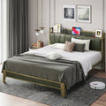 Likimio Full Bed Frame, Storage Headboard With Charging Station, Solid And Stable, Noise Free, No Box Spring Needed, Easy Assembly (Dark Green)