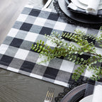 Dii Buffalo Check Collection, Classic Farmhouse Table Runner, 14X72, Black & White
