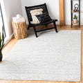 SAFAVIEH Tulum Collection 10 Square Light Grey/Ivory TUL272F Moroccan Boho Tribal Non-Shedding Area Rug