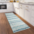 Addison Rugs Rylee Ary34 Blue Washable 2'3" X 7'6" Indoor Outdoor Runner Rug, Easy Clean, Machine Washable, Non Shedding, Bedroom, Entry, Living Room, Dining Room, Kitchen, Patio Rug