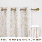 Mrs.Naturall Tan Paisley Curtains For Bedroom 96 Length 50% Blackout Boho Print Bas Relief Extra Long Tufted Curtains For Living Room,52X96 Inches Long